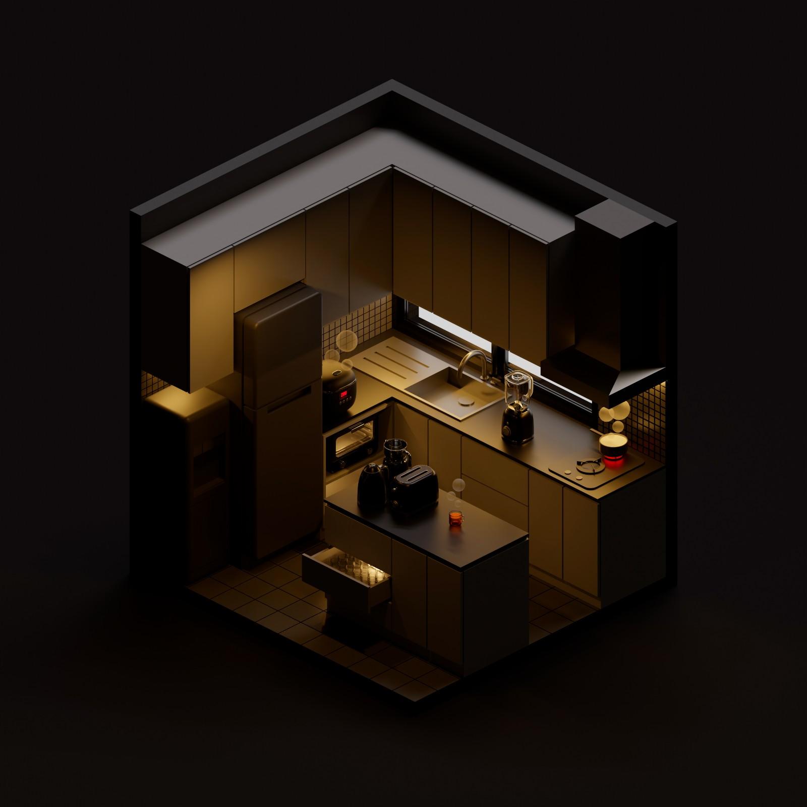 3D rendering of a cartoon house
