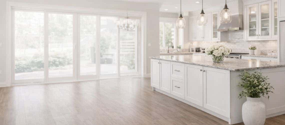 Transitional cabinets in kitchen