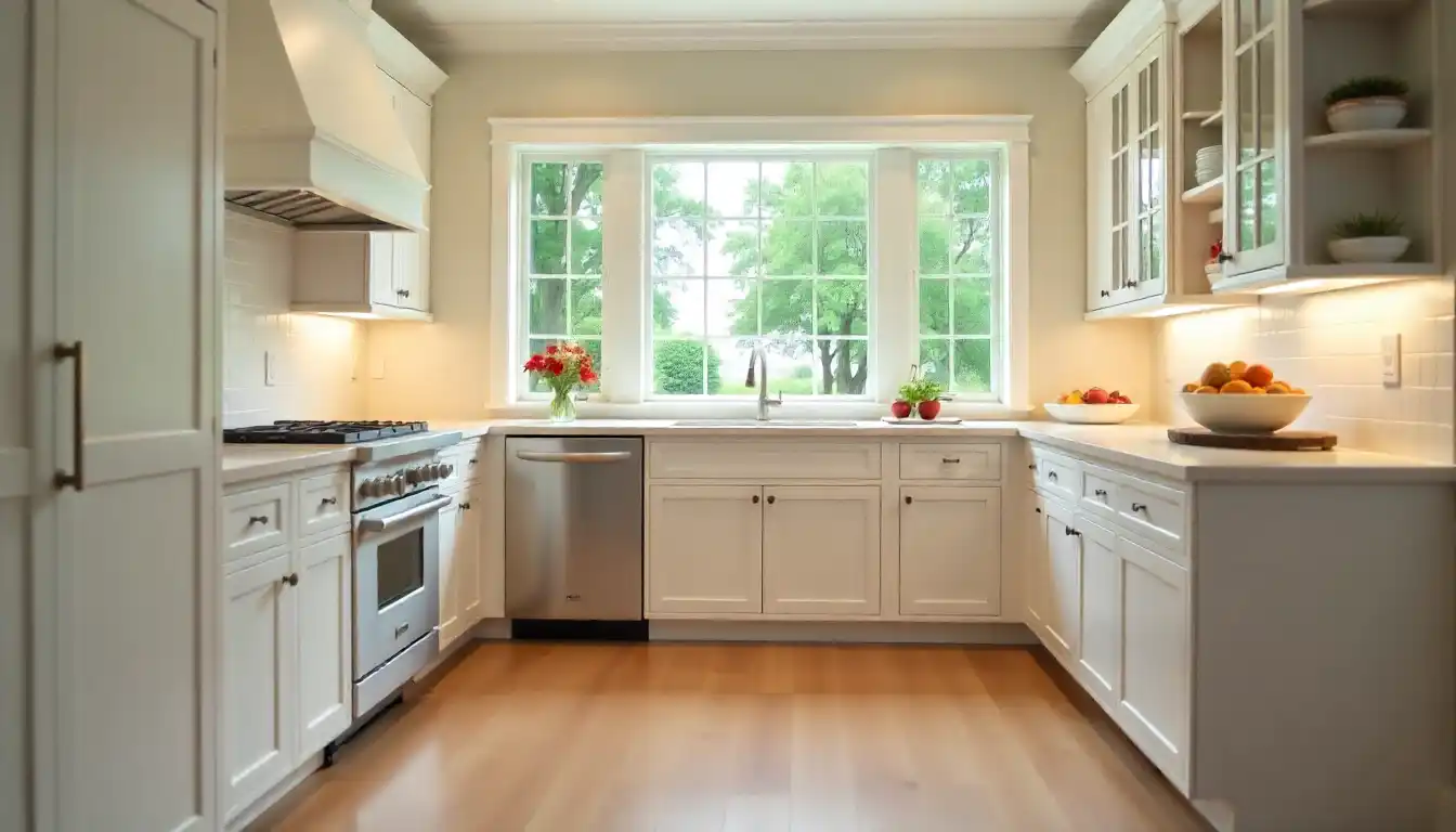 Transitional cabinets background