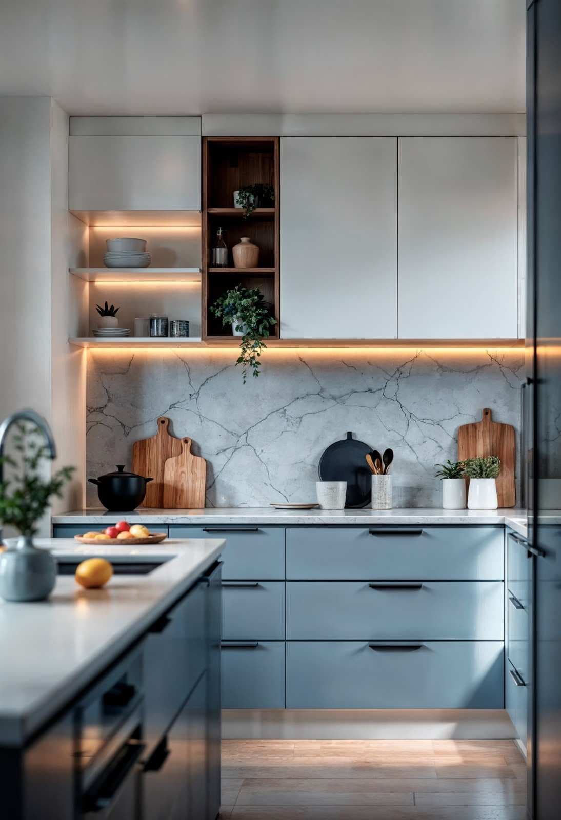 Contemporary cabinets in kitchen