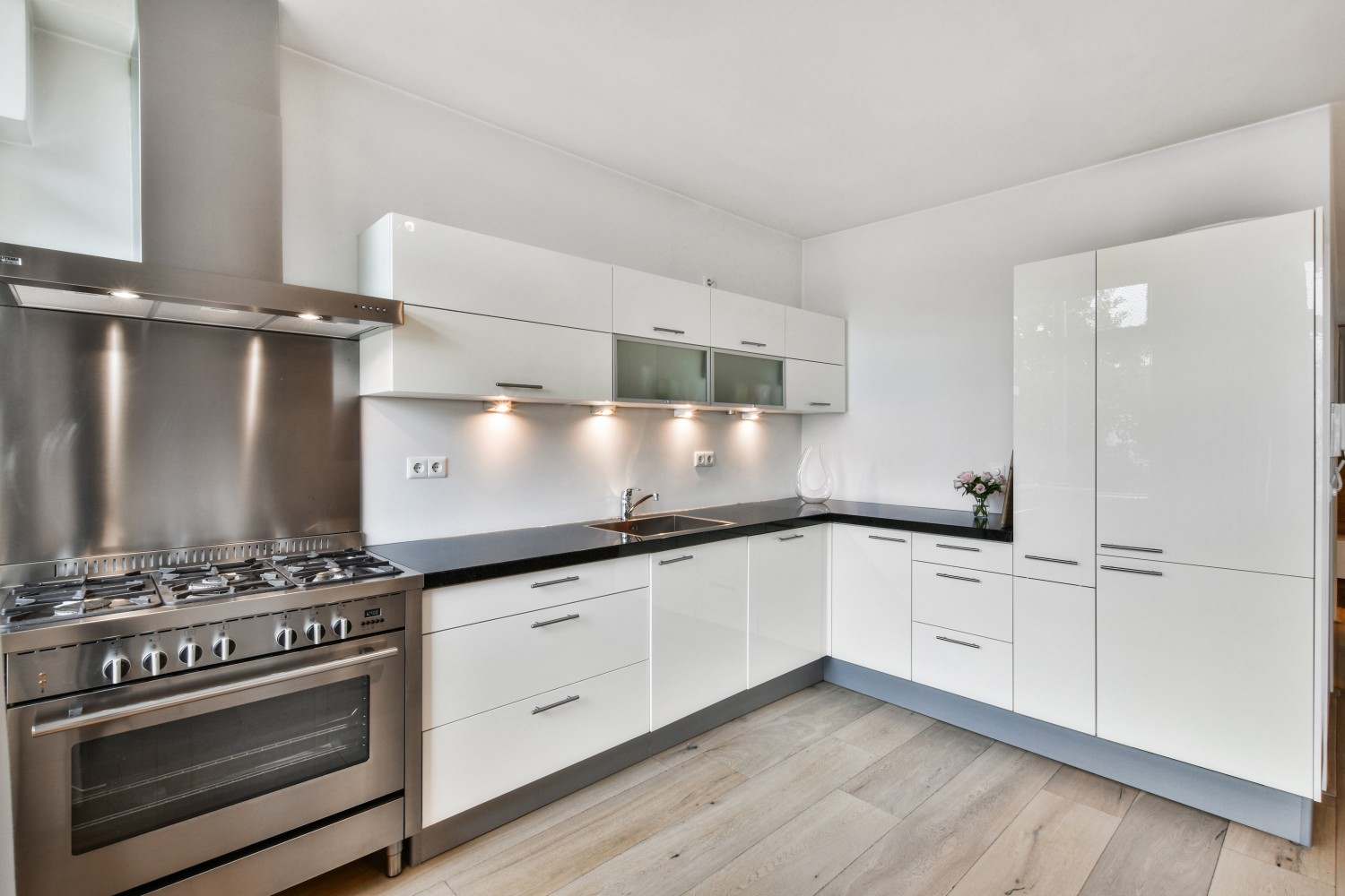 Modern white kitchen interior