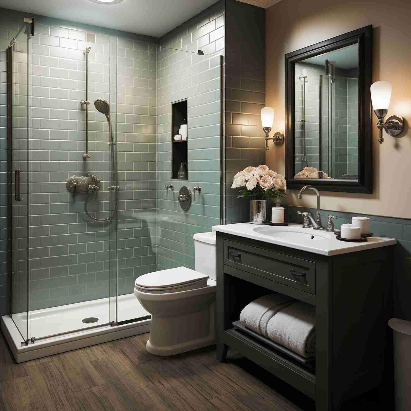 Small bathroom decorated in a modern style